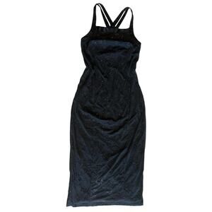 Vintage prom dress y2k / 90s black floral print by CDC sz 6